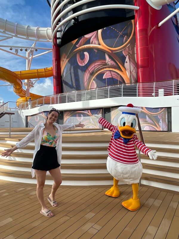 Me with Donald Duck on the Disney Wish cruise ship