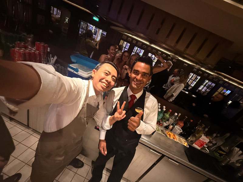 crew members selfie