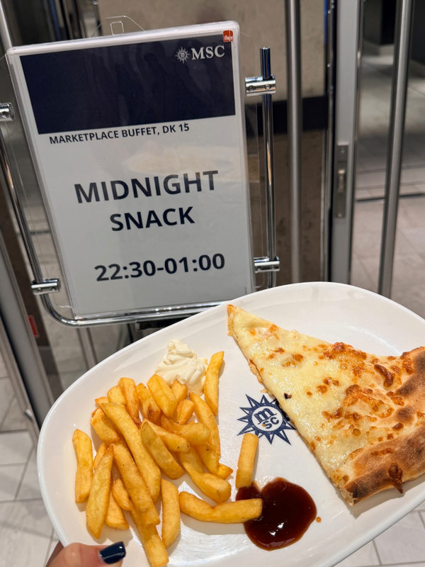 Pizza and chips, midnight snack