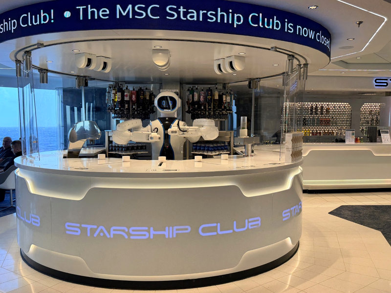 MSC Starship Club with robot bartender