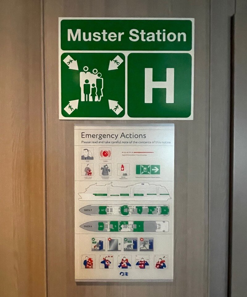 muster station on a cruise ship