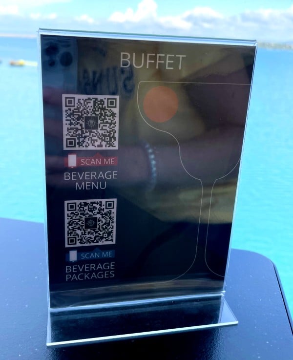 MSC Cruises QR code scanner for online menus