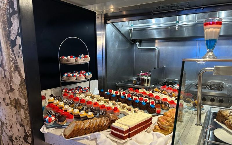 Cakes and other pastries served on Ambassador Ambience