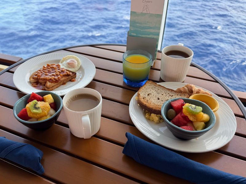 Breakfast food from the buffet