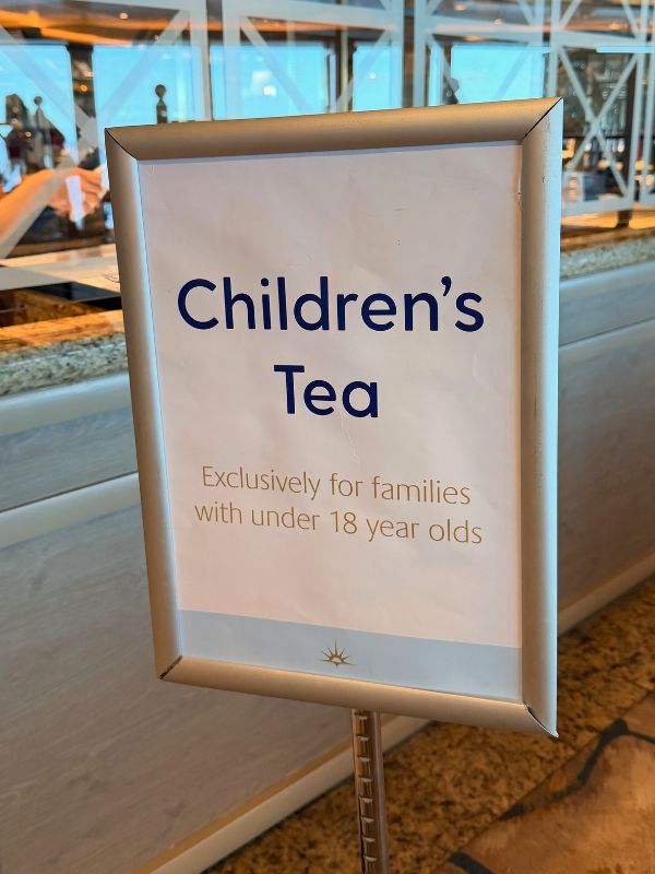 P&O kids tea sign