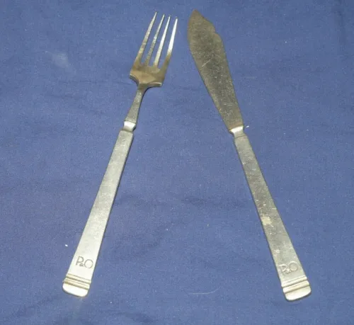 Cutlery with P&O Cruises logo