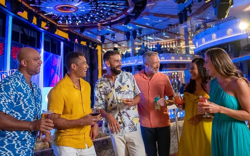 group of people mingling on a Carnival cruise