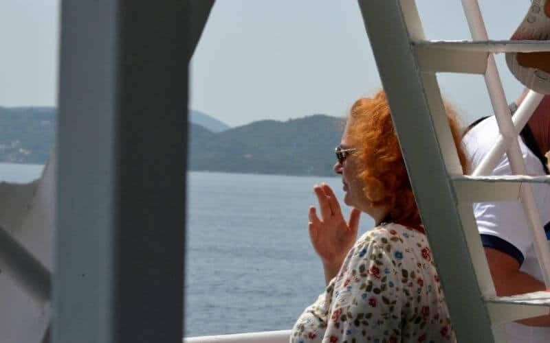 person smoking on a cruise ship