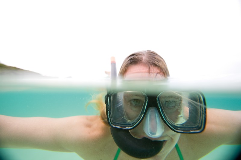woman snorkelling