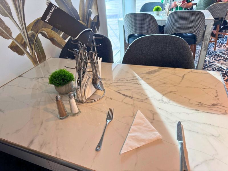 cutlery laid out on table