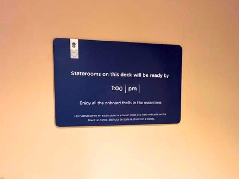 staterooms not ready sign