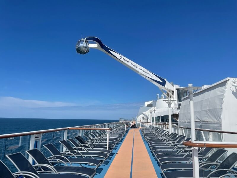 Sunloungers on Anthem of the Seas