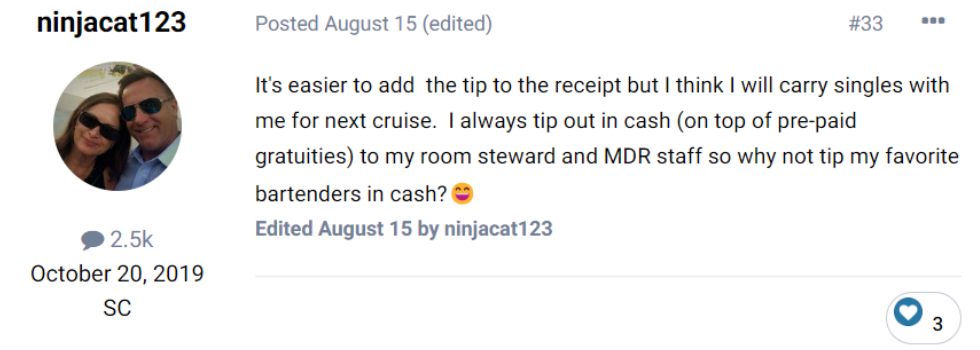 Waiter tip