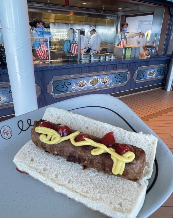 vegan hot dog on Disney Wish