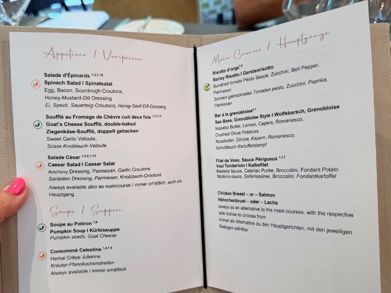 Viva Beyond dinner menu