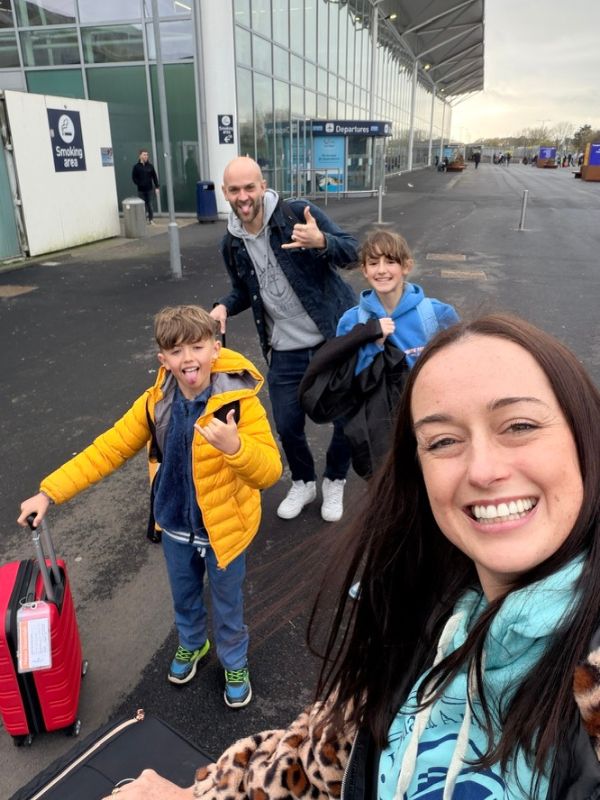 wearing coats at airport